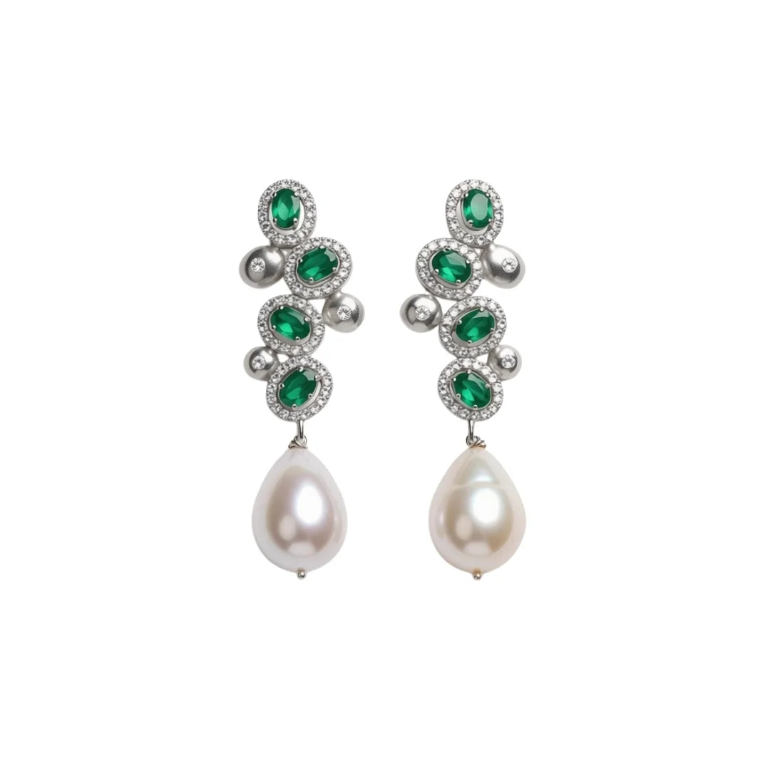 Trickle Emerald Earrings