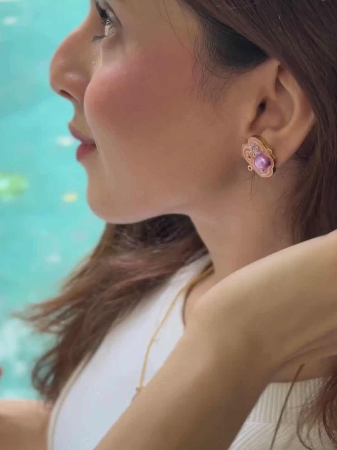 Plum Rose Earrings