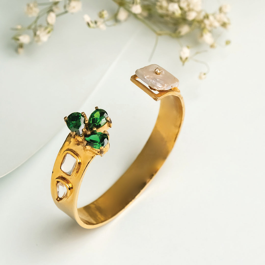 Dangling Greens Cuff Bracelet