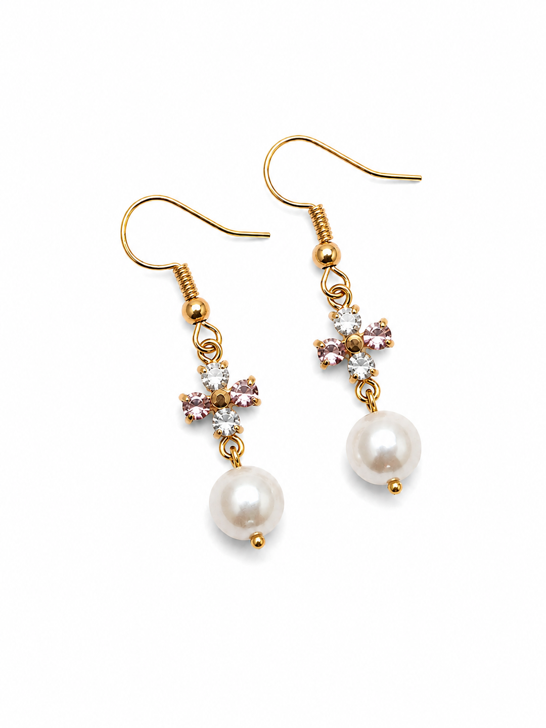 Blushing pearl earrings