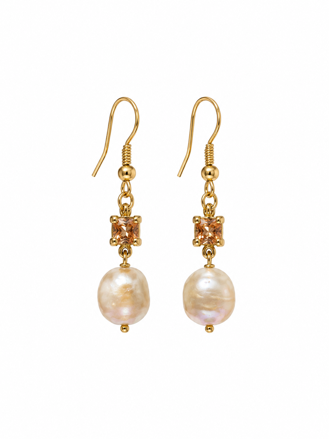 Cubic pearl earrings