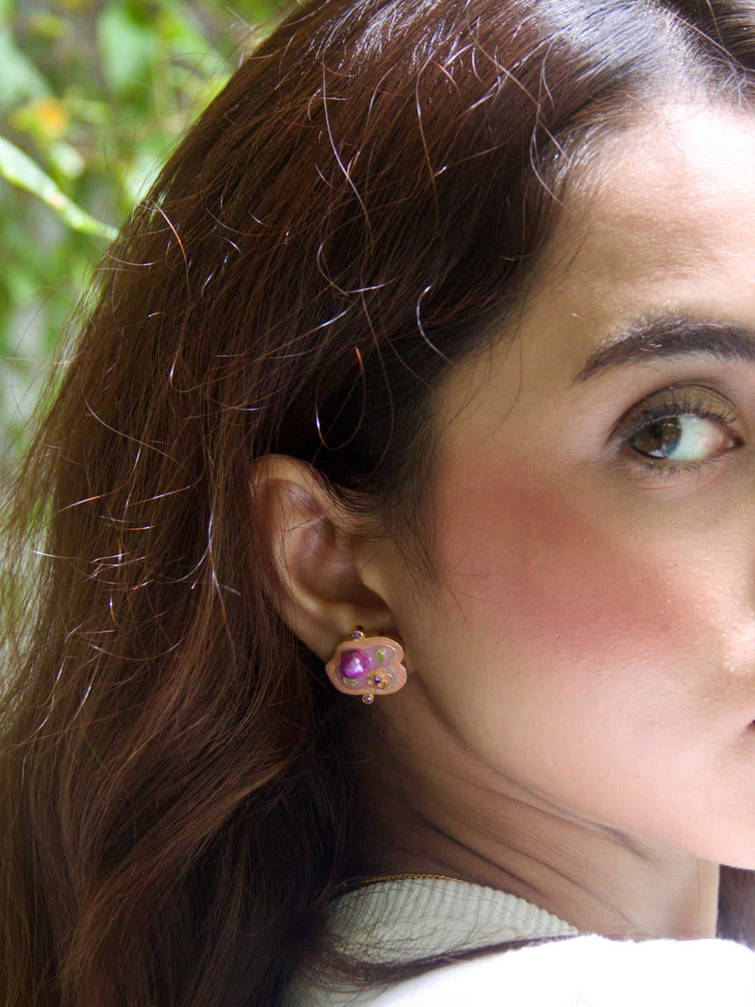 Plum Rose Earrings