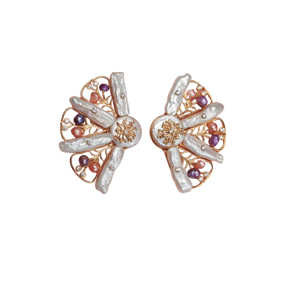 Pink Palm Earrings