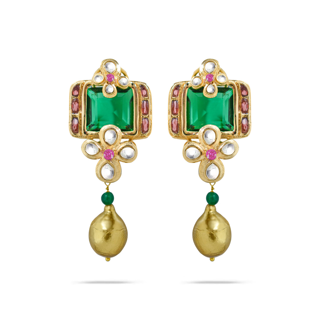 Scarlet Emerald Earrings