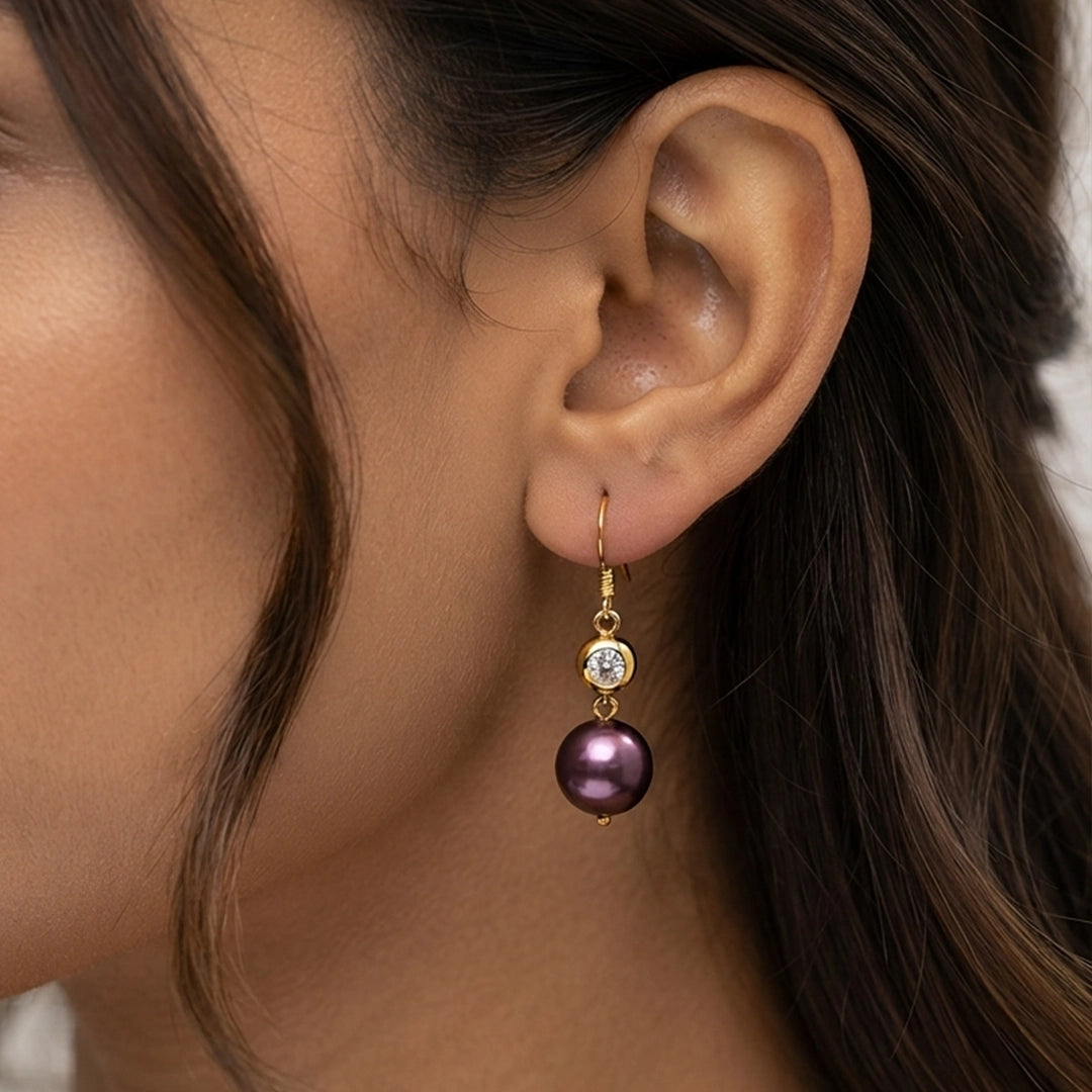 Amethyst cluster earrings