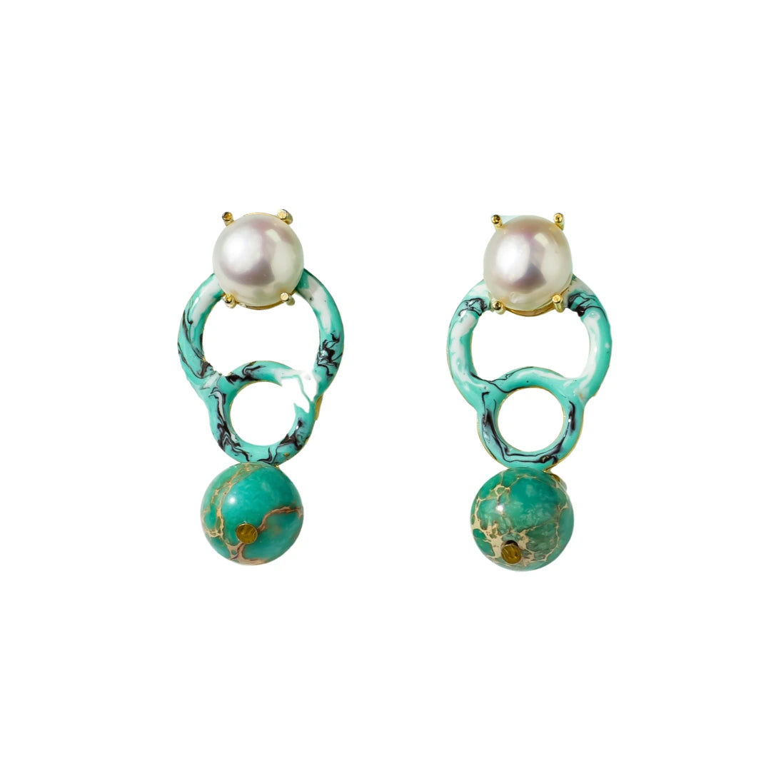 Blue Lime Earrings