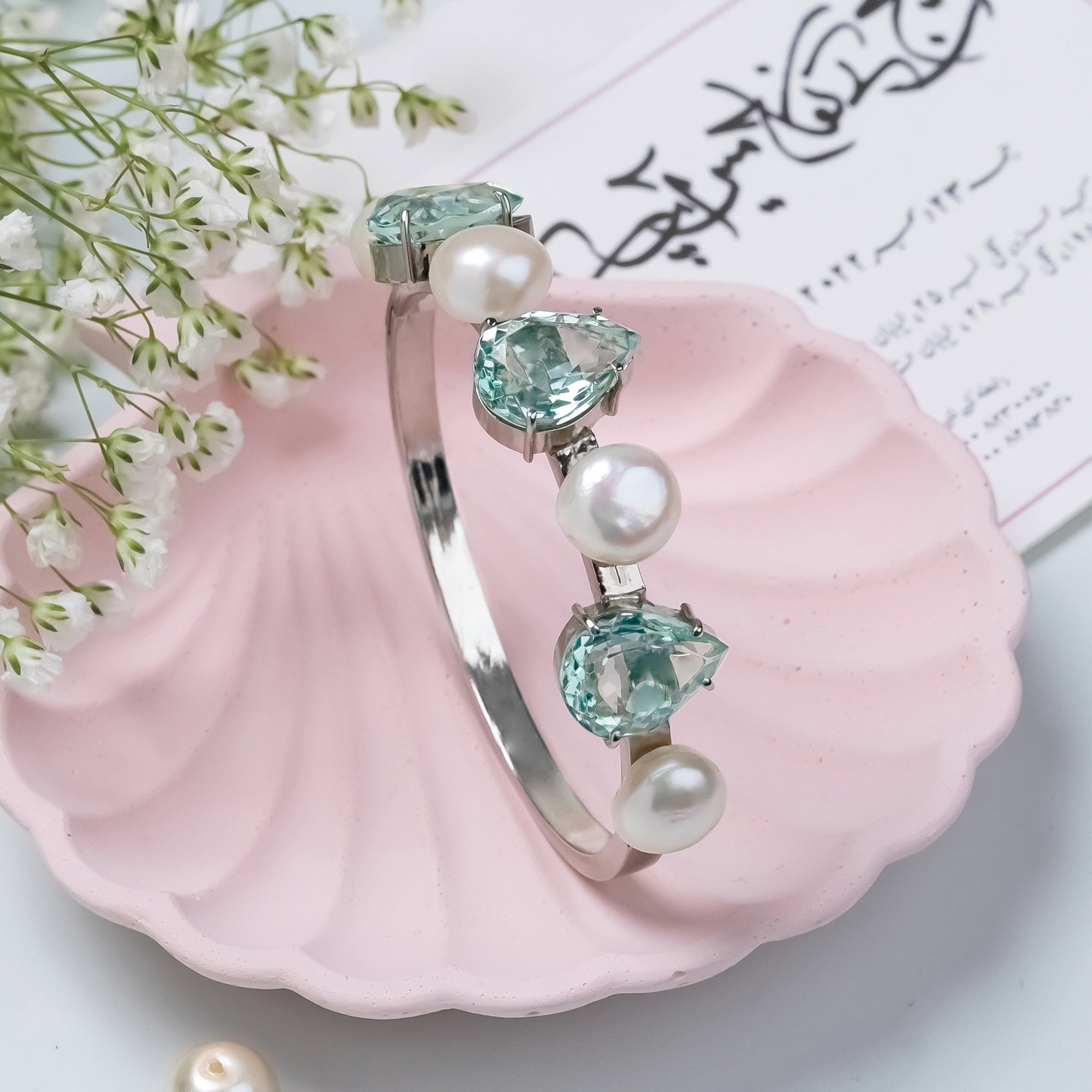 Celadon Glittery Bracelet