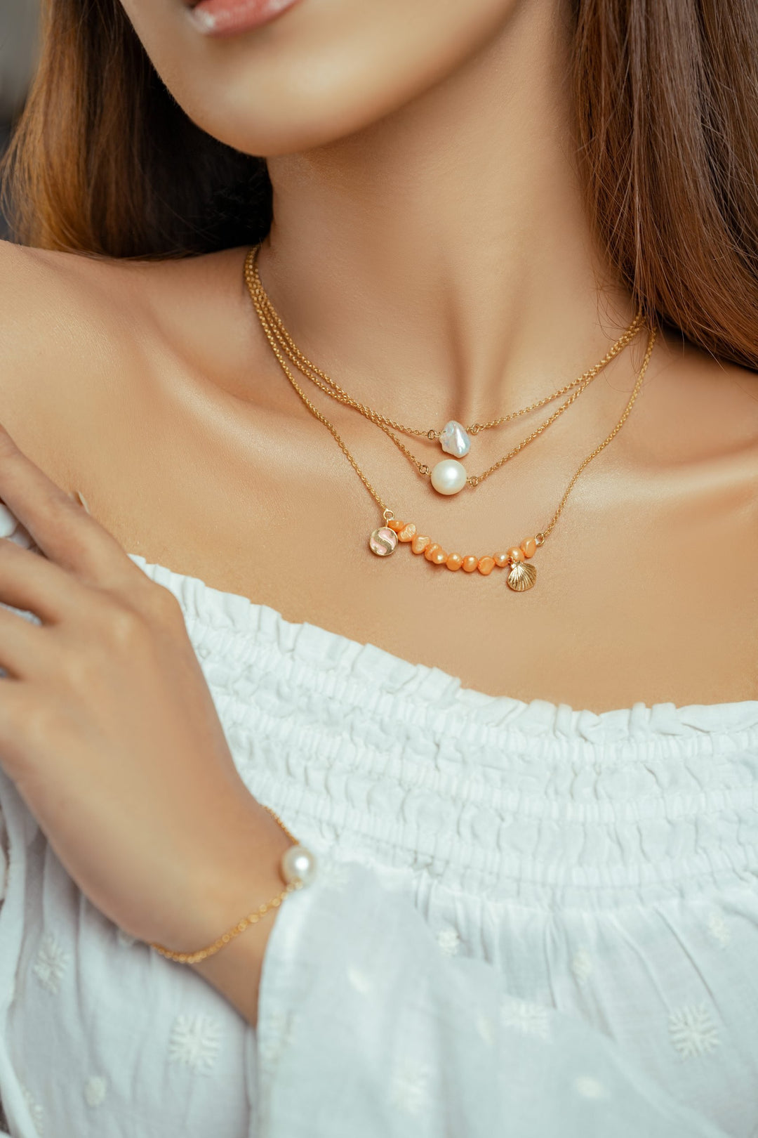 Peach Sand Necklace