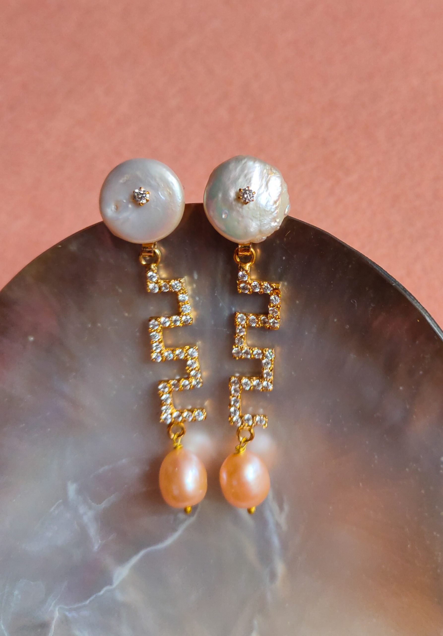 Pearly Key Earrings