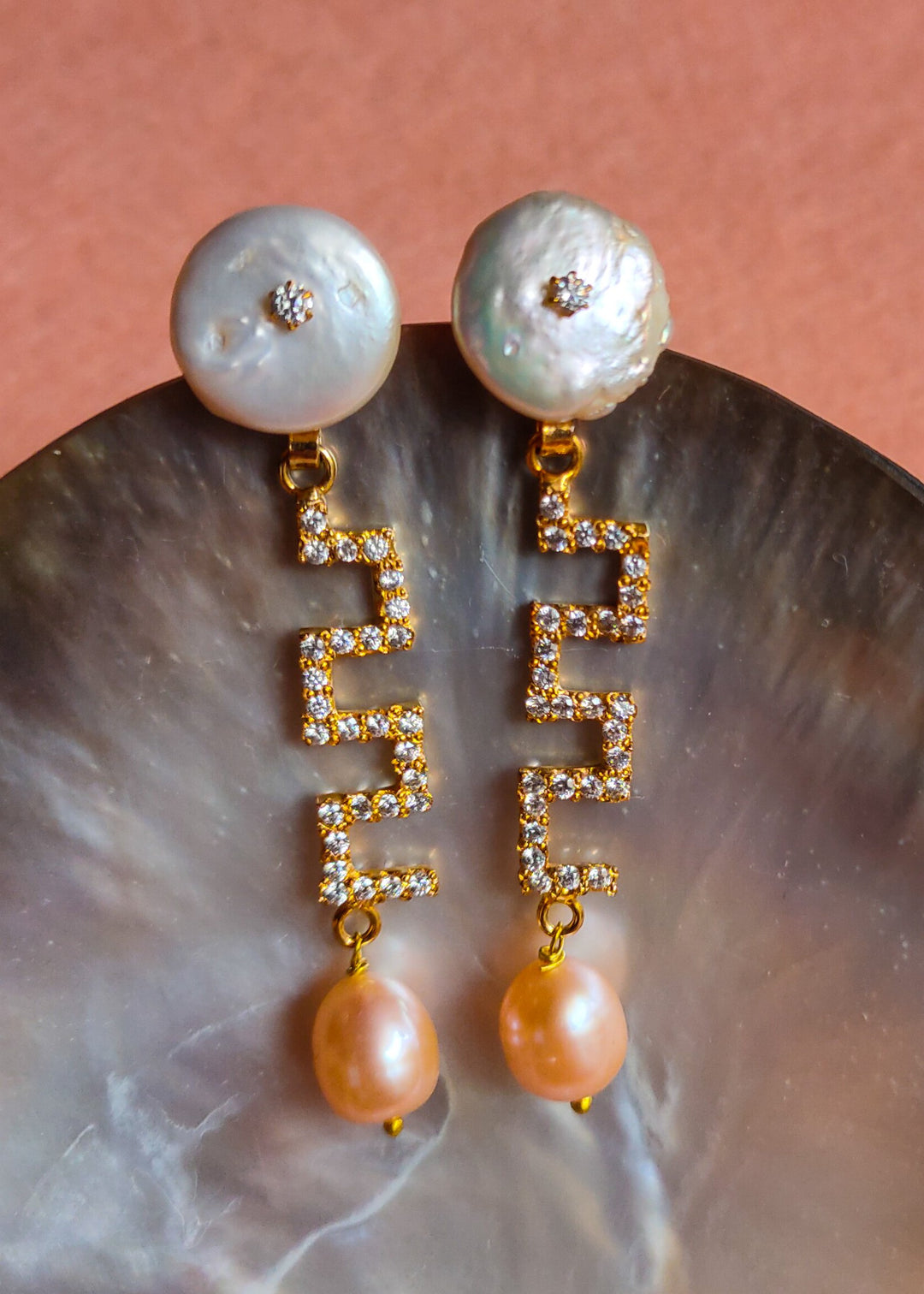 Pearly Key Earrings