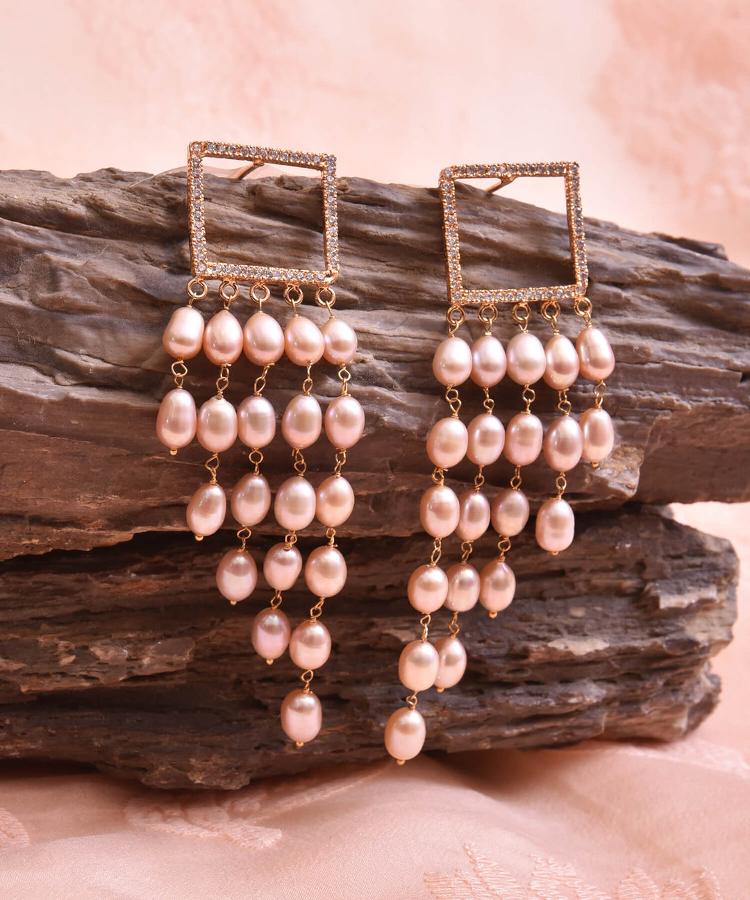 Pearly Peach Earrings